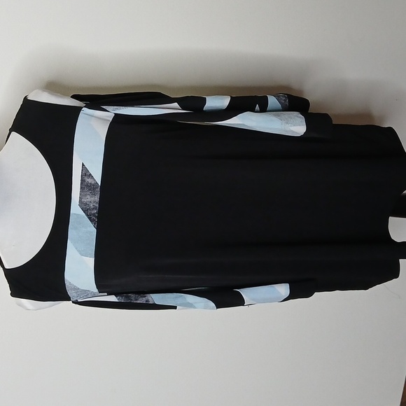 Alfani black abstract cold shoulder tunic top size small - Picture 1 of 12